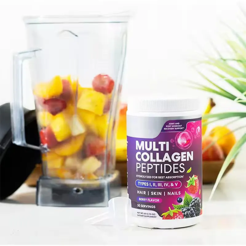 Pure Marine Fish Skin Collagen Hydrolyzed Powder Supplement Vitamins for Adults Multi Collagen Peptides Powder