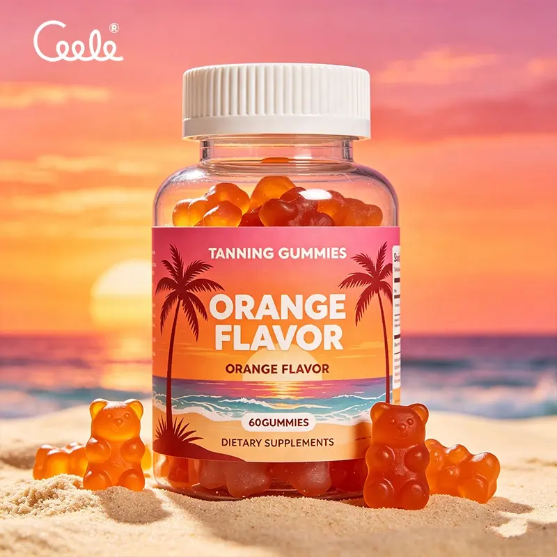 OEM ODM Custom Formula Complex Tanning Gummies Enriched Dietary Item Low Sugar Portable Style Suitable for Adult Business Sales