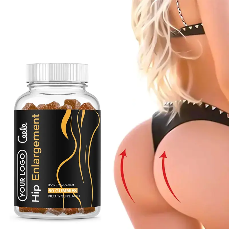 Booty Gummies for Big Butt and HIPS Bigger Butt Gummies for Natural Curves Bum Support Gummies 60 Count.