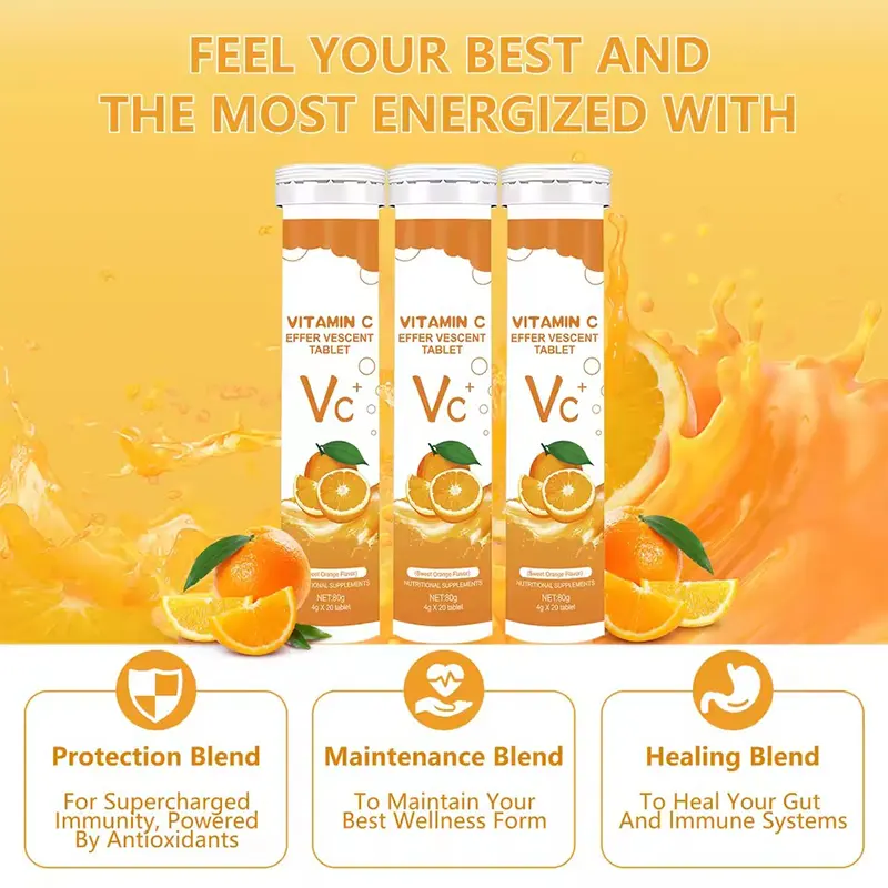 Factory Direct Sweet Orange Flavor Multivitamin Effervescent Tablets Premium Healthcare Supplement for Global Buyers
