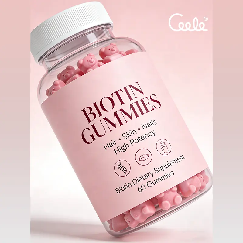 OEM Wholesale Hair Skin and Nails Gummies Biotin Beauty Hair Growth Vitamin Gummies Nature Gummies Pousse Cheveux