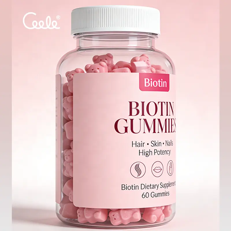 OEM Wholesale Hair Skin and Nails Gummies Biotin Beauty Hair Growth Vitamin Gummies Nature Gummies Pousse Cheveux