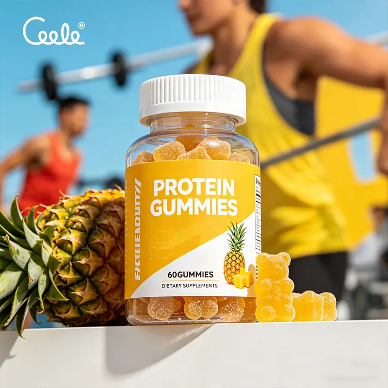 Custom Private Label Whey Protein Gummies With Essential Amino Acids Boost Daily Physical Strength and Post Workout Recovery