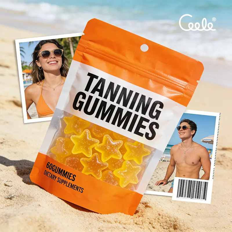 Daily Use Tanning Gummies Sweet Candy Form Provides Convenient Skin Tanning and Nutrient Support for Users