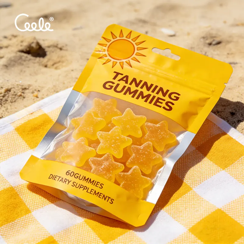 Daily Use Tanning Gummies Sweet Candy Form Provides Convenient Skin Tanning and Nutrient Support for Users