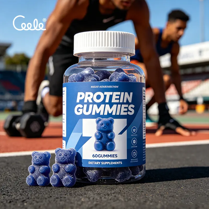 Healthy 60 Counts Whey Protein Gummies Halal Vegan Formula Meets Multiple Dietary Needs for International Market Buyers
