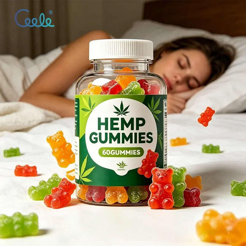 Oem Customized Shape Colorful Hemp Gummies Natural Dietary Supplement Vegan Raw Material No Preservatives Vegan Bulk Wholesale
