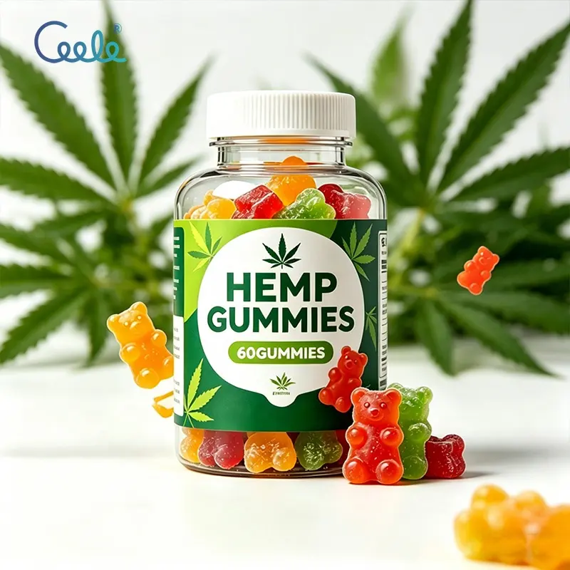 Oem Customized Shape Colorful Hemp Gummies Natural Dietary Supplement Vegan Raw Material No Preservatives Vegan Bulk Wholesale