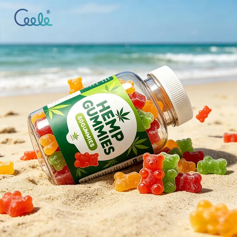 Oem Customized Shape Colorful Hemp Gummies Natural Dietary Supplement Vegan Raw Material No Preservatives Vegan Bulk Wholesale