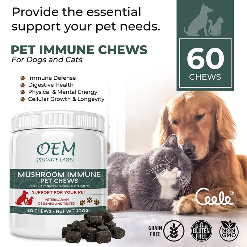 Premium Pet Calming Supplement Soft Chews Herbal Complex Maintains Stable Mood for Dogs and Cats Anytime Use