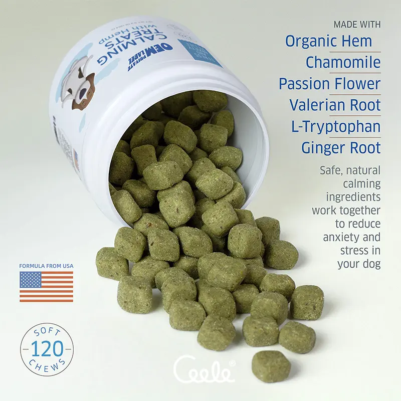 Private Label Herbal Calming Soft Chews Natural Anxiety Relief Supports Physical Relaxation for All Pet Breeds
