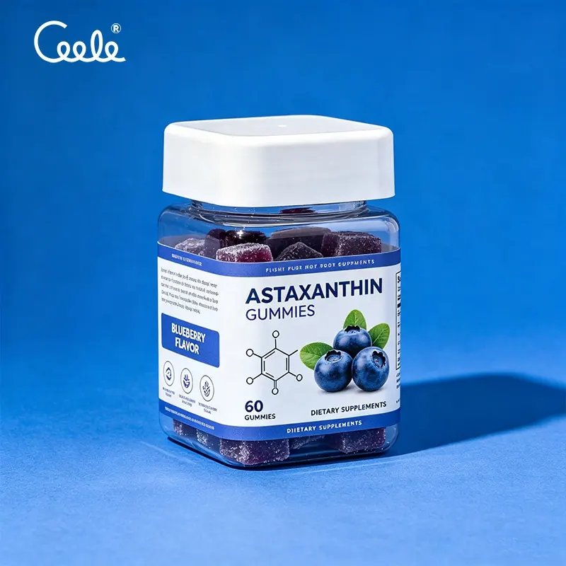 Natural Algae Derived Raw Nutrient Materials Astaxanthin Gummies Lycopene Beta Carotene Blended Custom Label Chewable Supplies