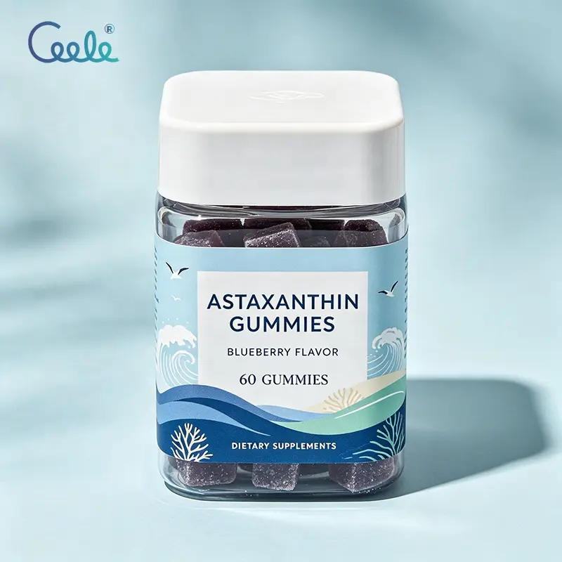 Natural Algae Derived Raw Nutrient Materials Astaxanthin Gummies Lycopene Beta Carotene Blended Custom Label Chewable Supplies