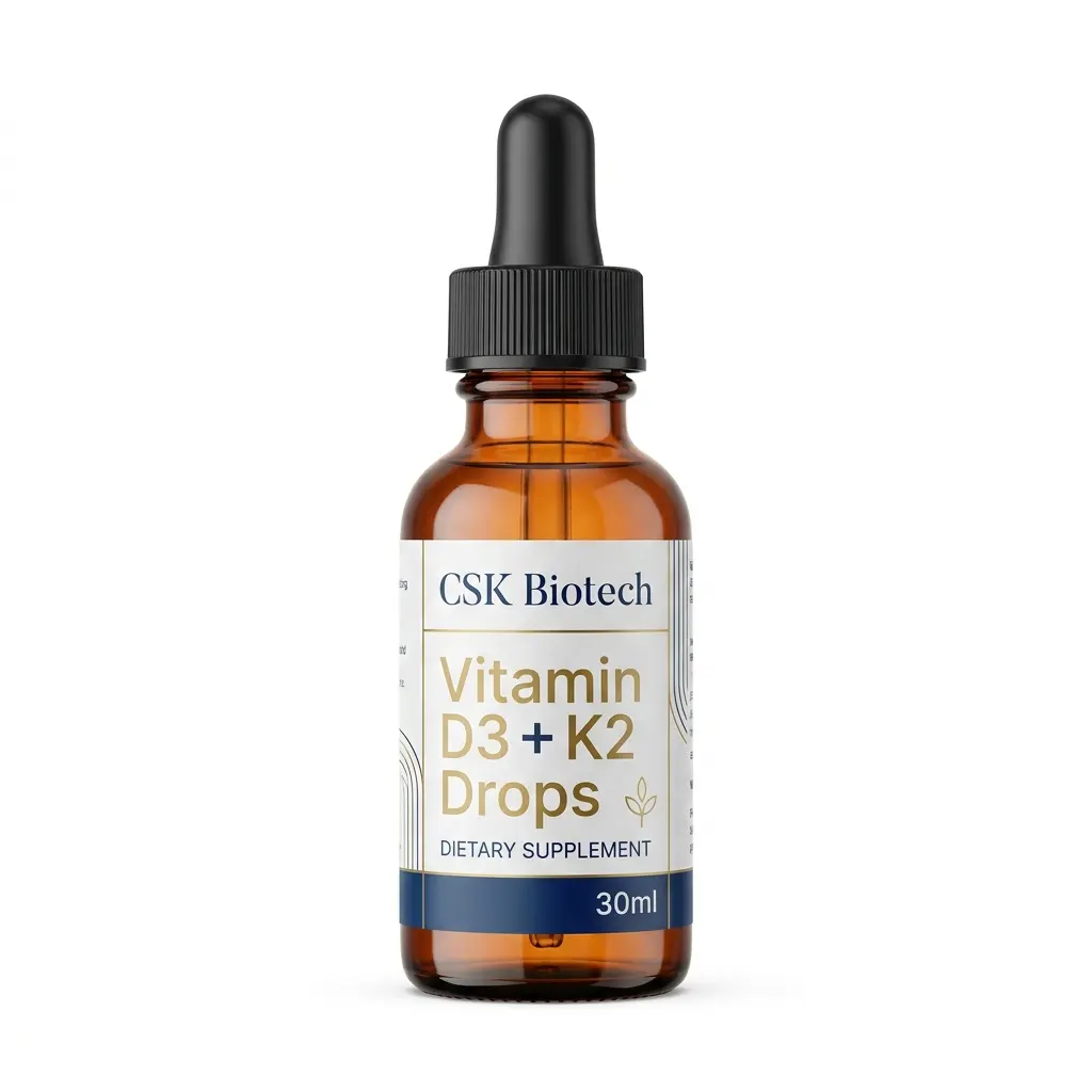 Vitamin D3+K2 Liquid Drops Dietary Supplement Factory OEM ODM Private Label Customization Manufacturing Support