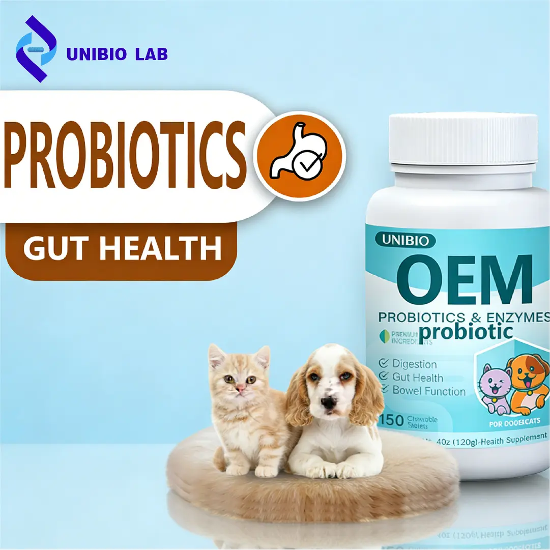 Probiotic Supplement 100B CFU 6 Strains Gut & Immune Health Powder for Cats & Dogs All Breeds & Ages Customized Logo