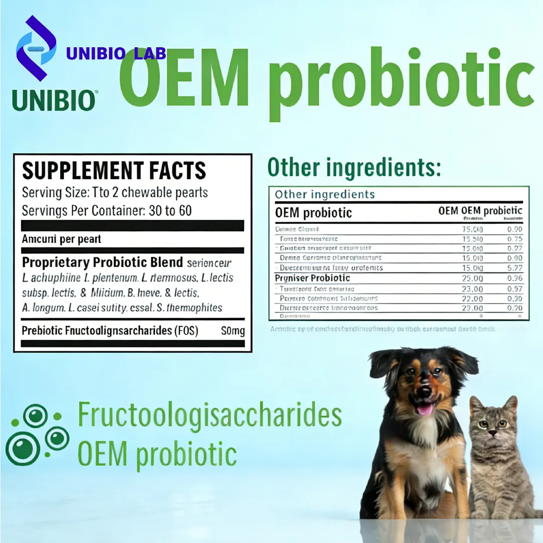 100B Pet Probiotics Multi Strains Skin Coat Revitalization Fish Oil Suitable for Cats Dogs All Ages Private Label Custom Bulk