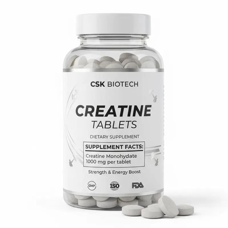 Micronized Creatine Tablets High Purity Creatine Monohydrate Adult 180 Tablets Per Bottle Supports Workout Performance OEM ODM
