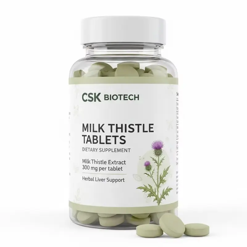 Milk Thistle Extract Tablets Silymarin 70% 80% Supports Liver Health Adult Vegan OEM ODM Private Label Contract Manufacturing