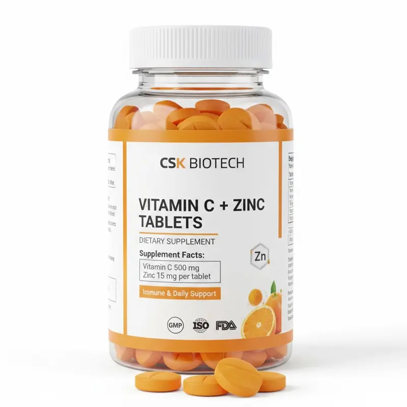 Vitamin C Zinc Immune Support Antioxidant Energy Management Health Tablets 60/90 Count Adult Use OEM/ODM Private Label