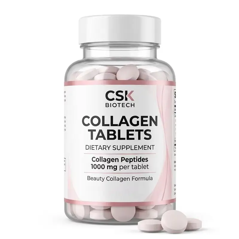 Collagen Tablets Hydrolyzed Collagen Peptides Type I III High-Protein Skin Brightening 500-1000mg Skin Nutrition Supplement OEM