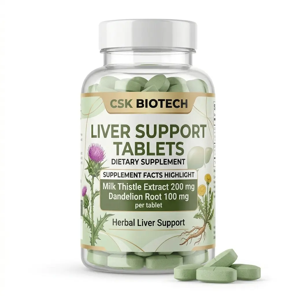 Liver Support Tablets Milk Thistle Silymarin Herbal Detox Formula Liver Function Support Adult Vegan OEM ODM Private Label
