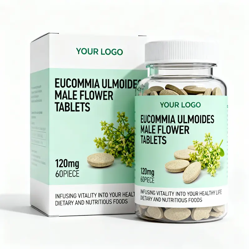 Eucommia Ulmoides Male Flower Tablets OEM Custom Dietary Supplement Herbal Bone Health Support Kidney Energy Private Label
