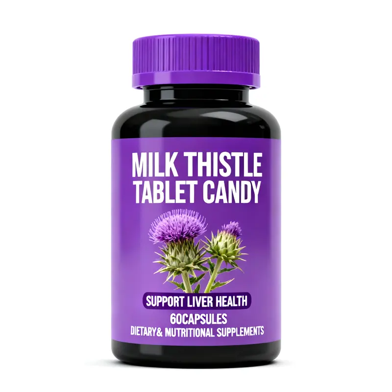 Milk Thistle Tablet Candy for Liver Health Support OEM Custom Private Label Dietary Supplement 60 Tablets Per Bottle