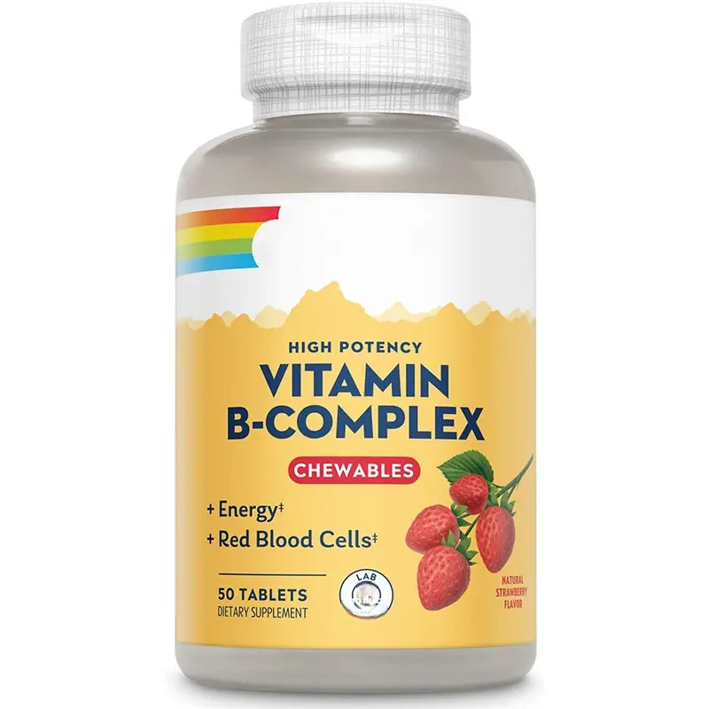 Cross-Border OEM Natural Strawberry-Flavored Adult Vitamin B-Complex Chewable Tablets for Improved Bone Density