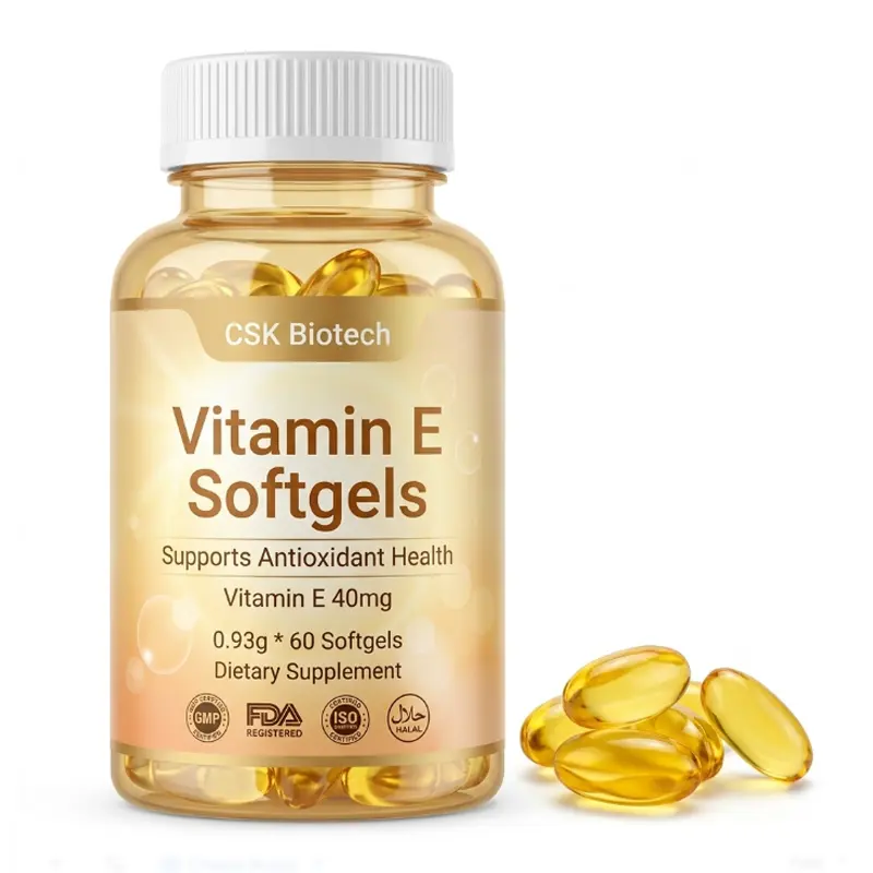 Vitamin E Capsules 40mg Adult Supplement Supports Antioxidant & Immune Health OEM/ODM/Private Label Manufacturer