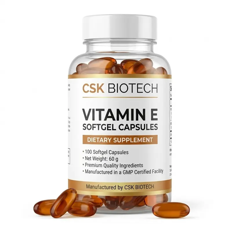 Custom Vitamin E 400IU 500mg Antioxidant Softgel Health Supplement for Skin Support & Immune Boost with Private Label OEM