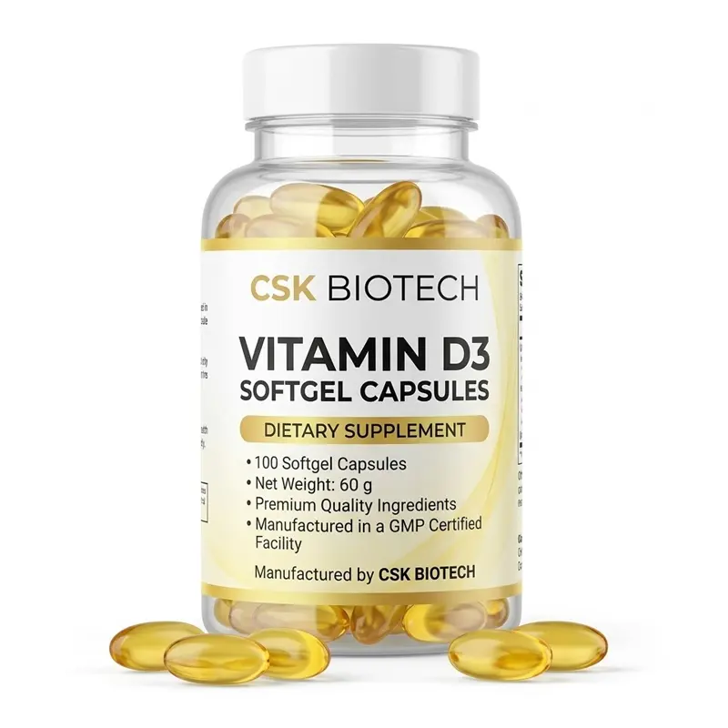 Factory Products OEM Vitamins Capsules Vitamin D3 Supplement Helping Vitamin D Deficiencies 60 Veggie Capsules Softgel