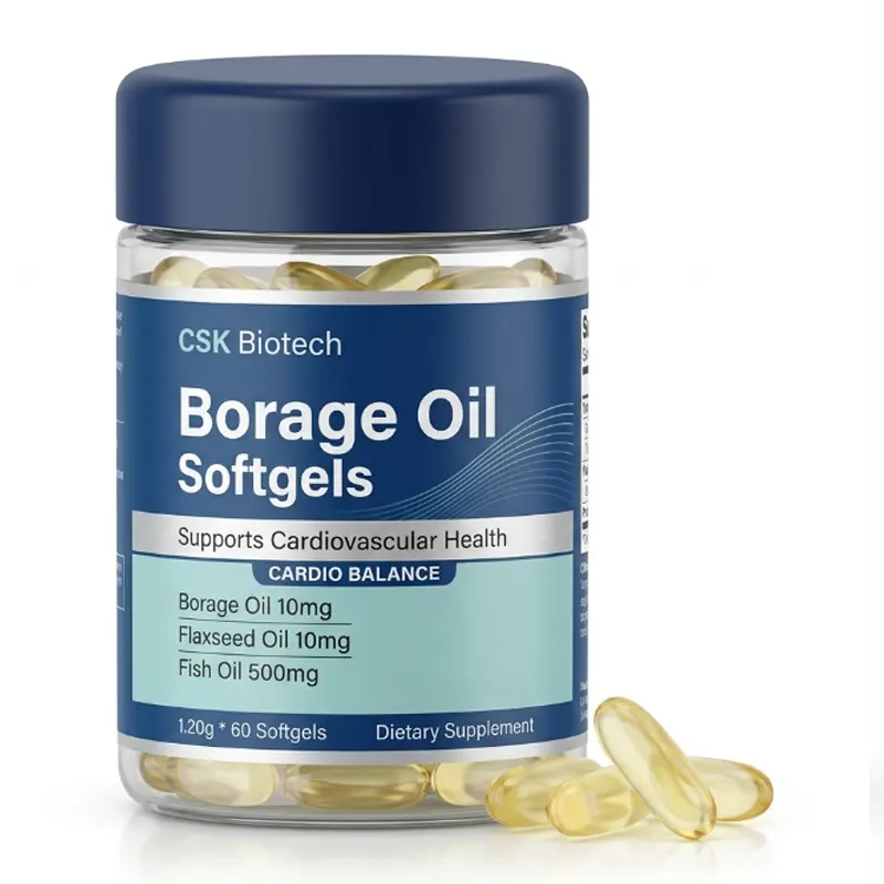 Borage Oil Softgels Fish Oil Omega 3 Fatty Acids Cardiovascular Support Adult Dairy-Free Supplement OEM ODM Private Label Custom