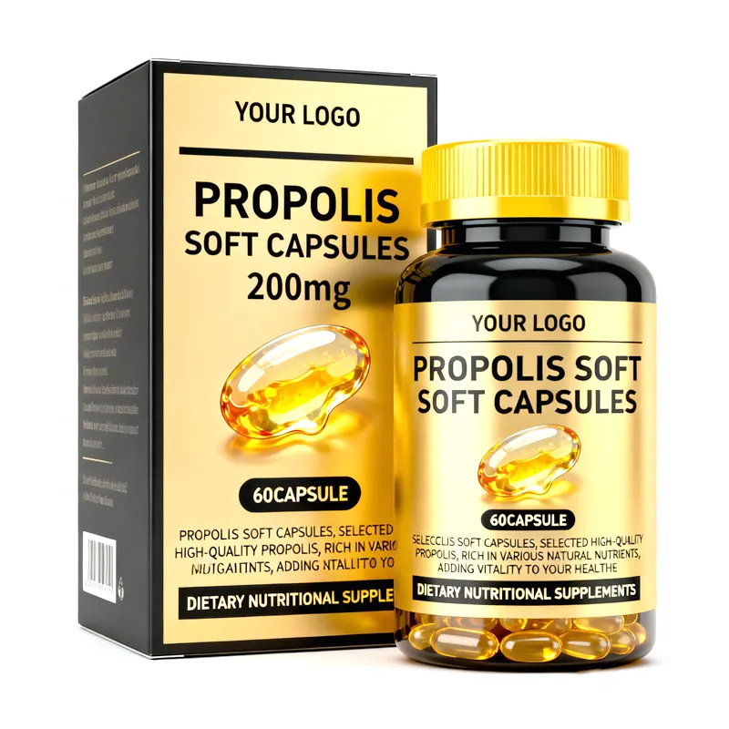 Propolis Soft Capsules Adult Use Natural Wellness Immune Support Supplement OEM ODM Private Label Herbal Softgel Formula