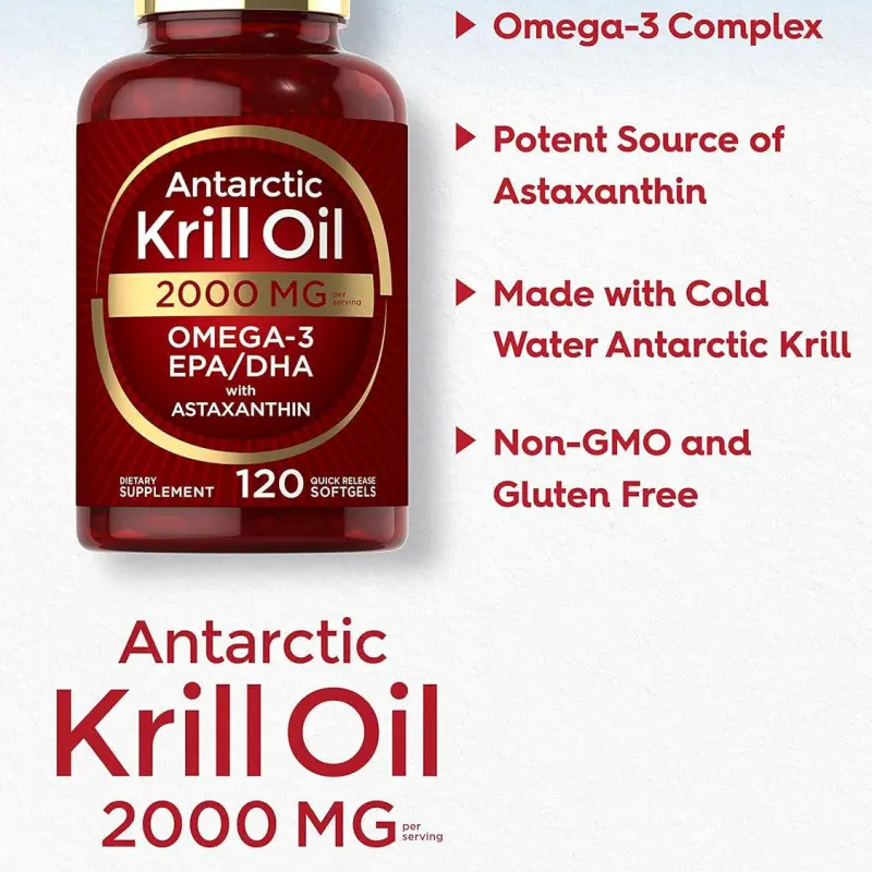 OEM ODM Hot Products Krill Oil Softgel Capsules with EPA/DHA & Astaxanthin 120 Count for All