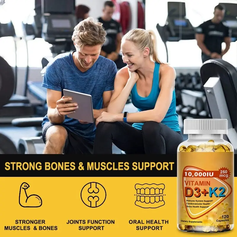 OEM Vitamin D3+K2 Softgel Capsules 120 Count Supports Improve Memory Sleep Antarctic Krill Oil 24-Month Shelf Life Customization