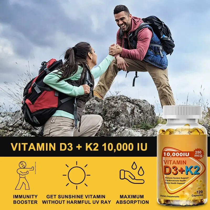 OEM Vitamin D3+K2 Softgel Capsules 120 Count Supports Improve Memory Sleep Antarctic Krill Oil 24-Month Shelf Life Customization