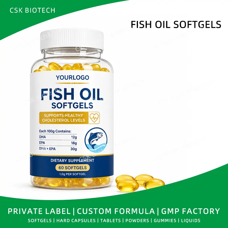 Private Label Fish Oil Softgels OEM Omega-3 Heart Health Support Supplement Factory ODM Manufacturing Service