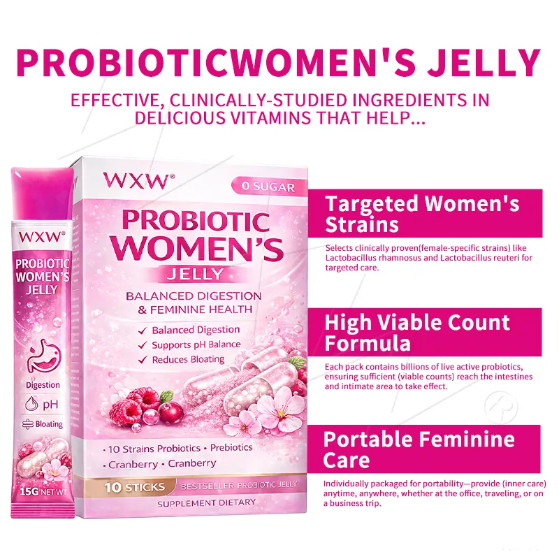 Women Prebiotic Jelly Sticks Digestive Health Famale Jelly Health pH Balance OEM ODM Custom Logo