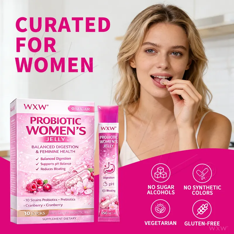 Womens Probiotic Jelly Sticks Prebiotic Complex Promotes Healthy Digestion Maintains pH Balance OEM Service