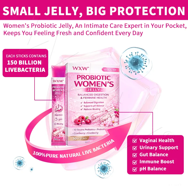 Womens Probiotic Jelly Sticks Prebiotic Complex Promotes Healthy Digestion Maintains pH Balance OEM Service