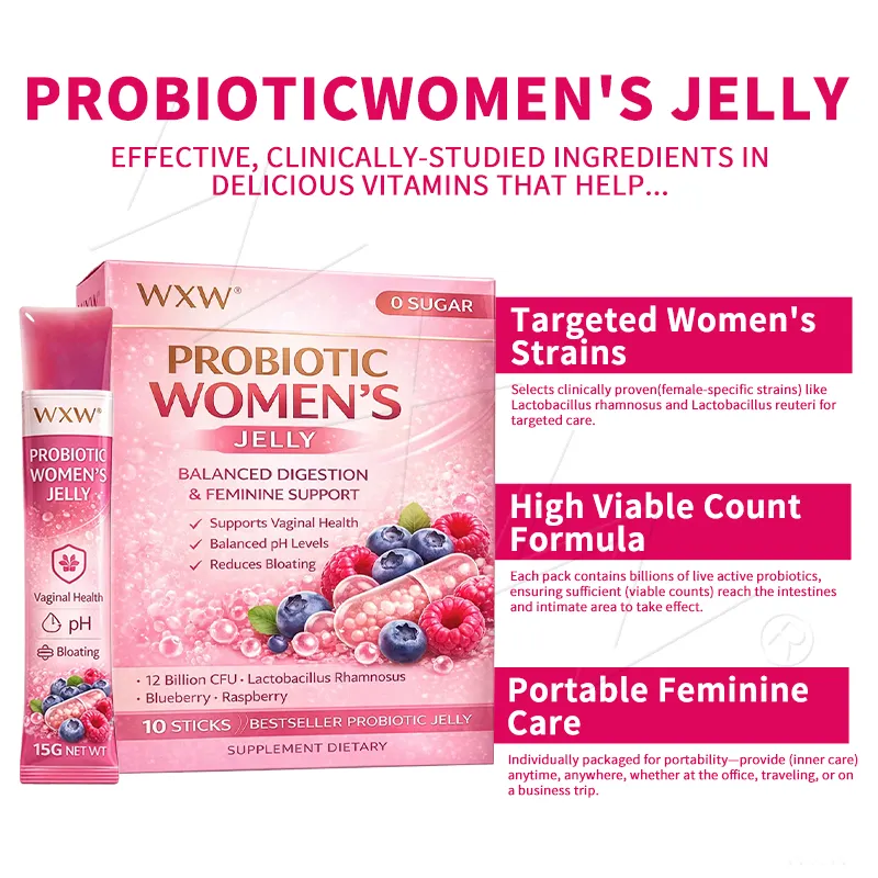 Probiotic Jelly Sticks for Women Digestive Gut Health Prebiotic Complex pH Balance OEM Service