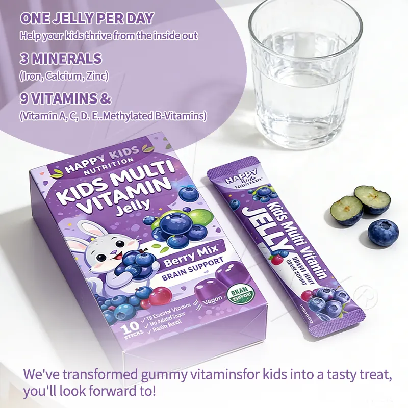 OEM Kids Multi Vitamin Jelly Sticks Essential Vitamins Minerals Immune Bone Support Supplement Children Jelly