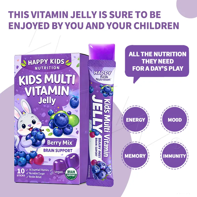 OEM Kids Multi Vitamin Jelly Sticks Essential Vitamins Minerals Immune Bone Support Supplement Children Jelly