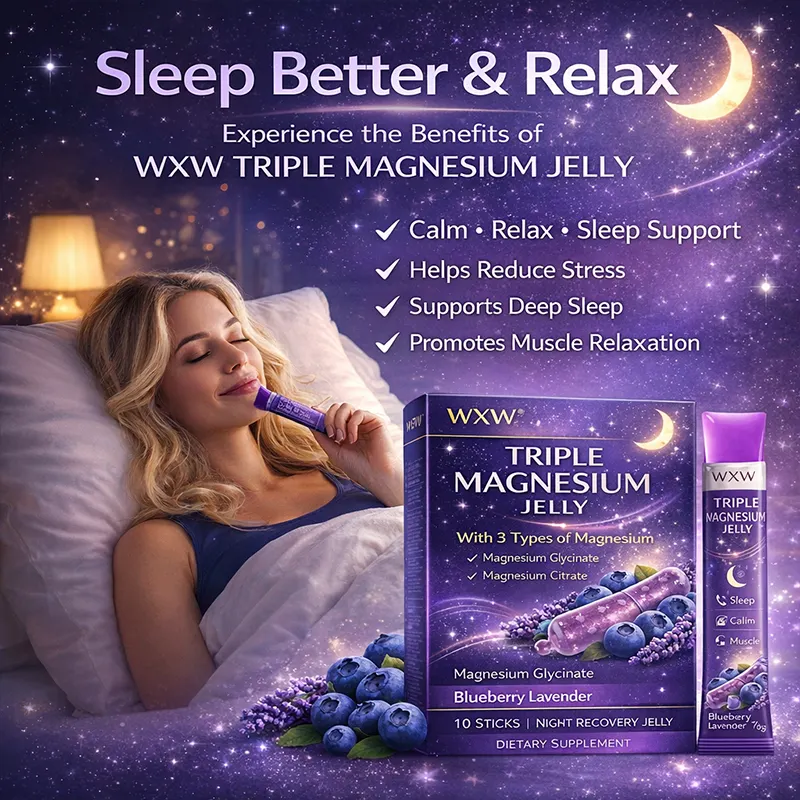 Triple Magnesium Jelly Reduces Stress Supports Deep Sleep Relaxes Muscles Night Recovery Formula Dietary Supplement
