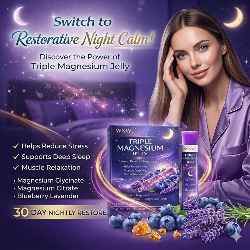 Triple Magnesium Jelly Reduces Stress Supports Deep Sleep Relaxes Muscles Night Recovery Formula Dietary Supplement