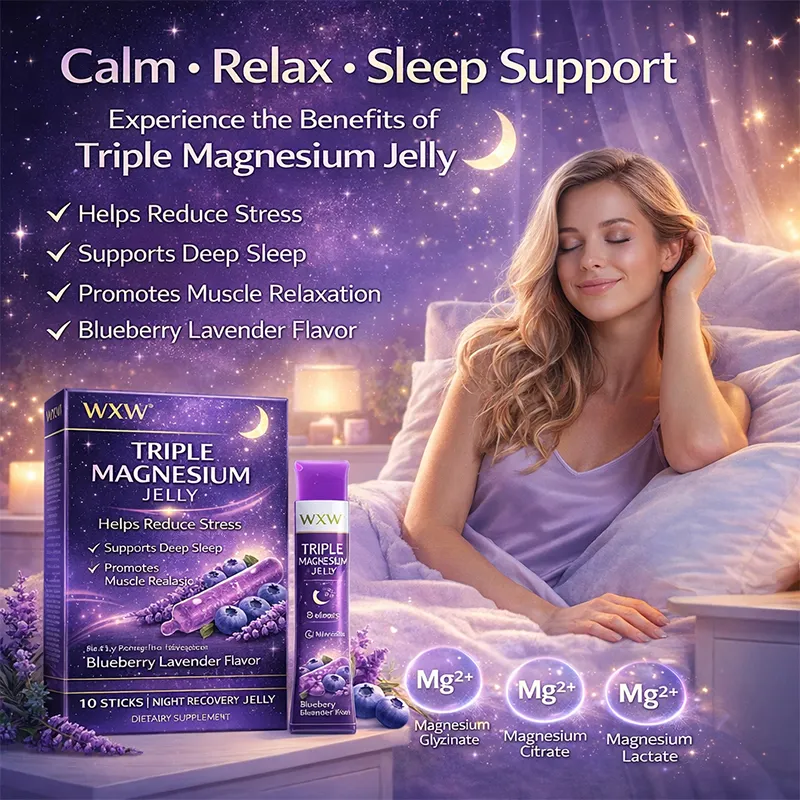 Triple Magnesium Jelly Reduces Stress Supports Deep Sleep Relaxes Muscles Night Recovery Formula Dietary Supplement