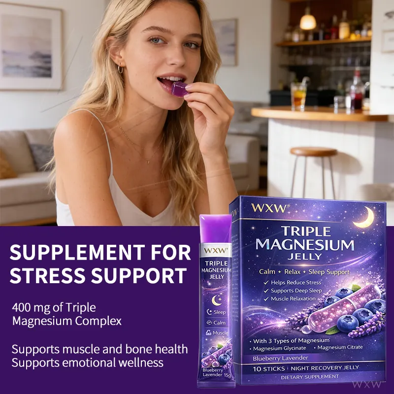 Triple Magnesium Jelly Reduces Stress Supports Deep Sleep Relaxes Muscles Night Recovery Formula Dietary Supplement