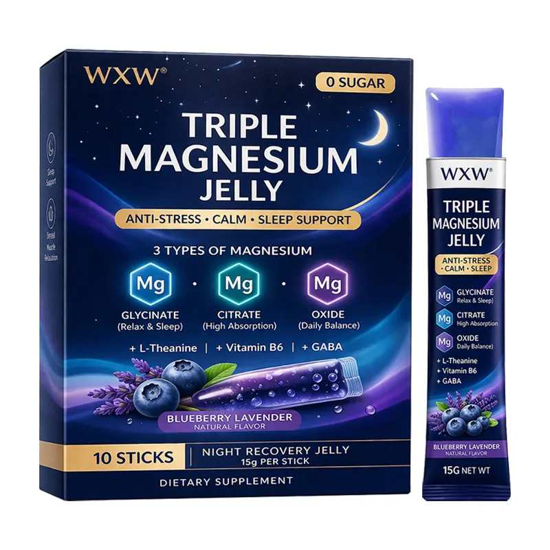 Customizable Triple Magnesium Jelly Stress Relief Deep Sleep Aid Muscle Relax Night Recovery Complex High Potency Supplement