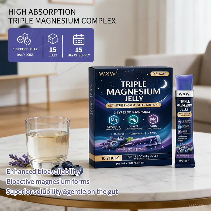Customizable Triple Magnesium Jelly Stress Relief Deep Sleep Aid Muscle Relax Night Recovery Complex High Potency Supplement