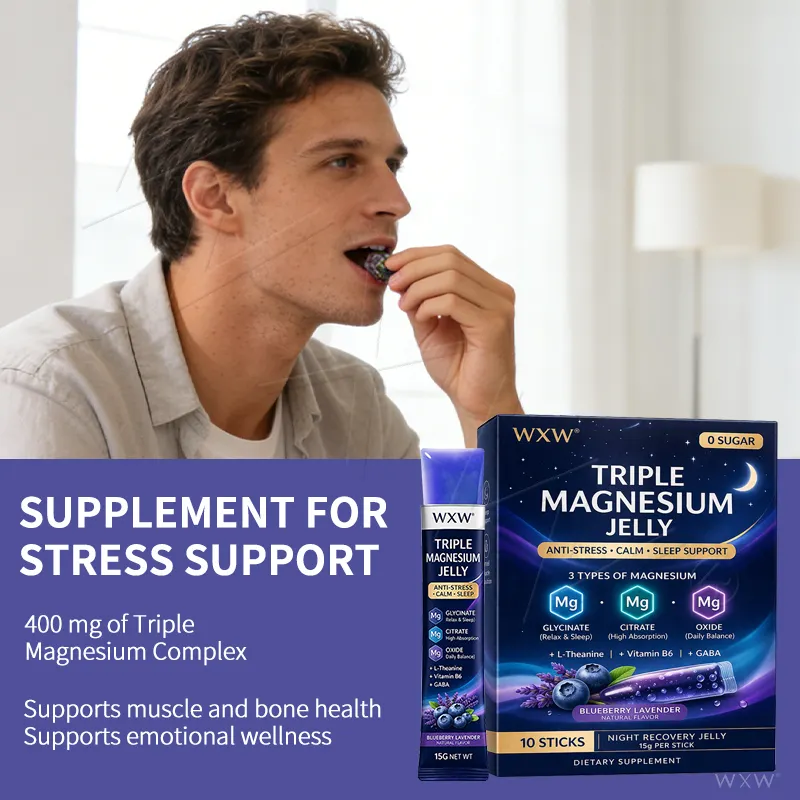 Customizable Triple Magnesium Jelly Stress Relief Deep Sleep Aid Muscle Relax Night Recovery Complex High Potency Supplement